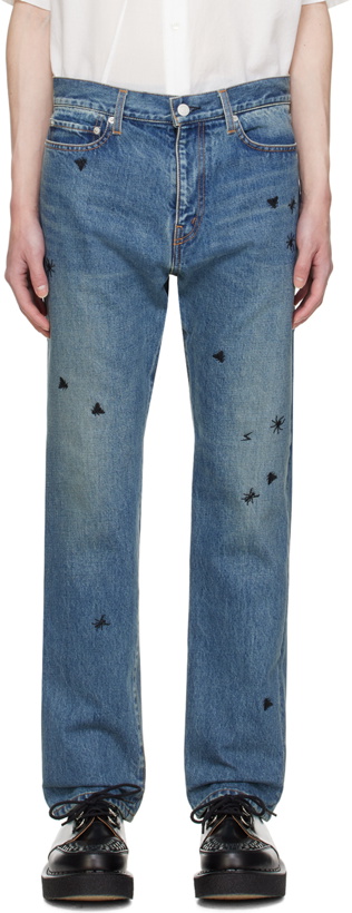 Photo: UNDERCOVER Blue Embroidered Jeans