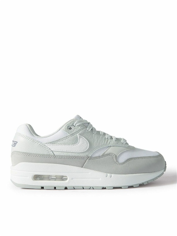 Photo: Nike - Air Max 1 '87 Mesh-Trimmed Leather Sneakers - Gray