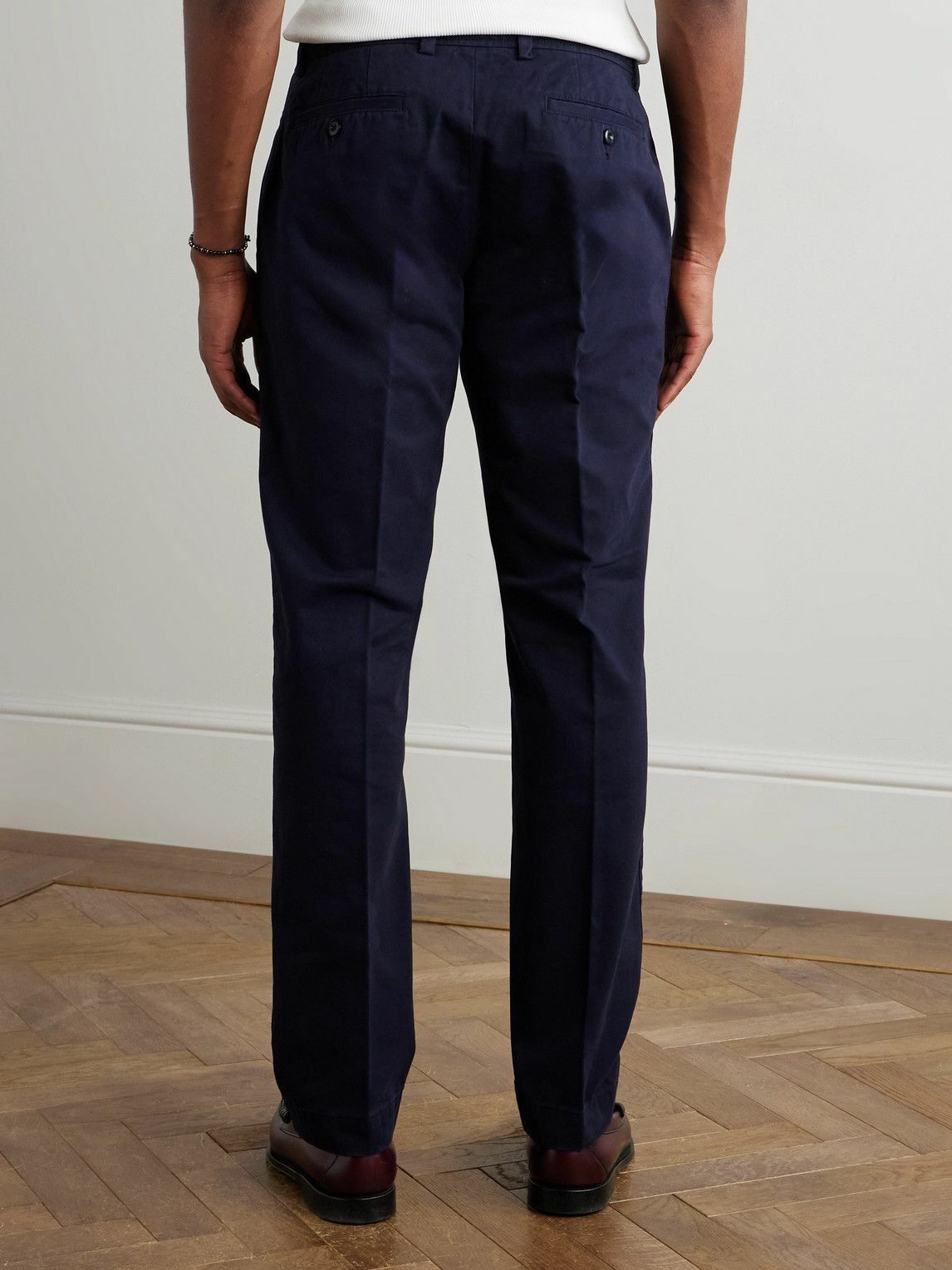 Officine Générale - Straight-Leg Garment-Dyed Cotton-Twill Trousers - Blue