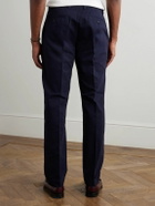 Officine Générale - Straight-Leg Garment-Dyed Cotton-Twill Trousers - Blue