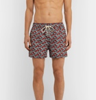 Atalaye - Bakian Short-Length Printed Swim Shorts - Red