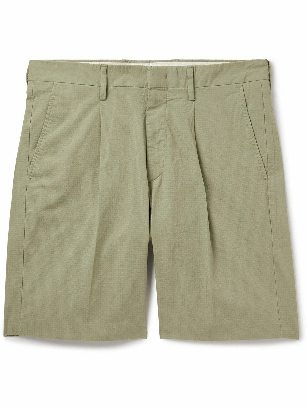 Photo: NN07 - Bill 1449 Straight-Leg Stretch Organic Cotton Ripstop Shorts - Green