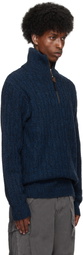 HYEIN SEO Navy Troyer Knit Sweater & Gloves Set