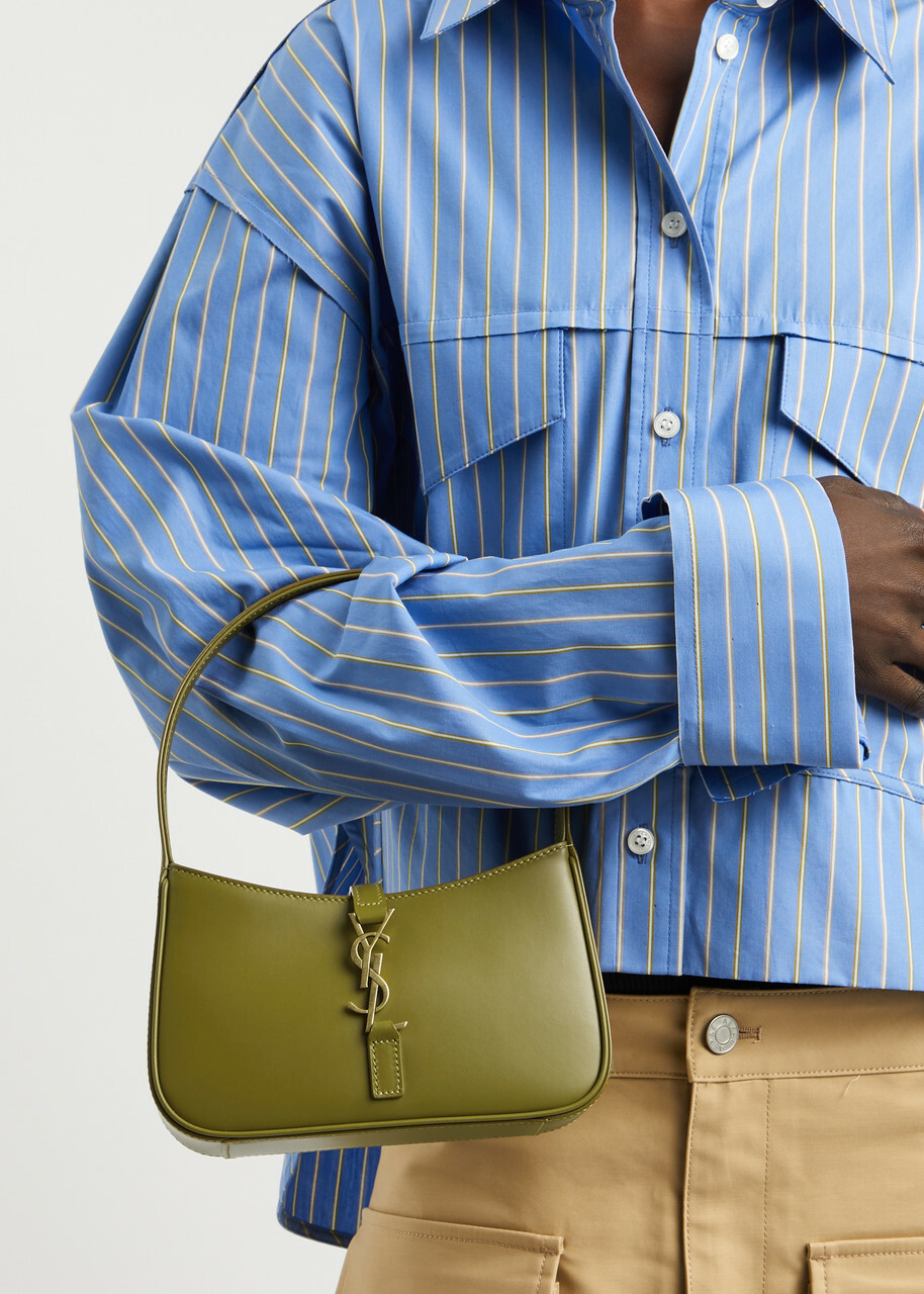【関税&送料込】Saint Laurent Bottle Green Leather Mini Le 5 Saint Laurent Bottle Green Leather Mini Le 5 A 7 Handbag