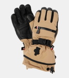 Moncler Leather-trimmed gloves