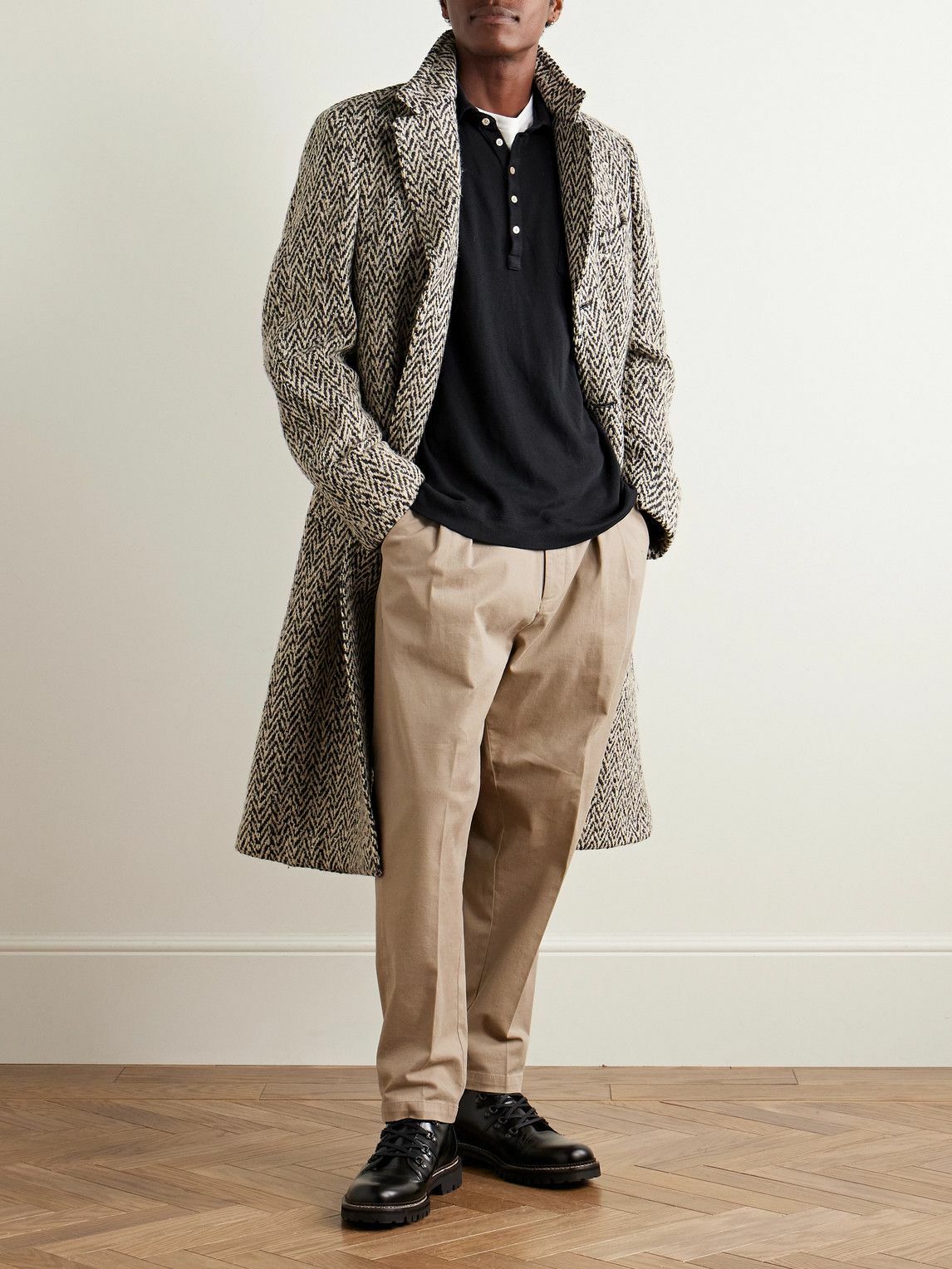Massimo Alba - Stan Tapered Pleated Cotton-Twill Trousers - Neutrals