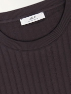 Mr P. - Ribbed Organic Cotton T-Shirt - Brown