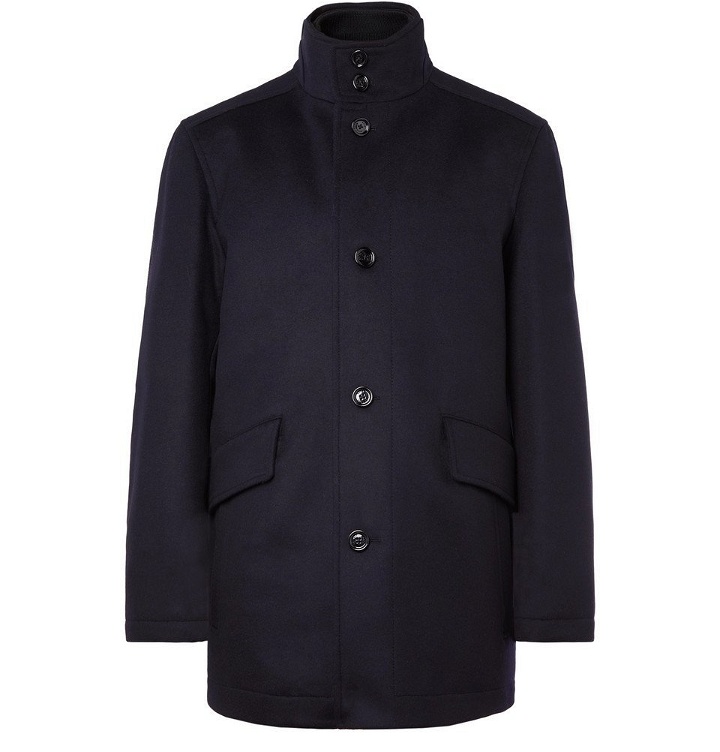 Photo: Hugo Boss - Coxton Virgin Wool and Cashmere-Blend Coat with Detachable Liner - Navy