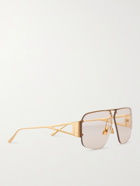 BOTTEGA VENETA - Aviator-Style Gold-Tone Sunglasses