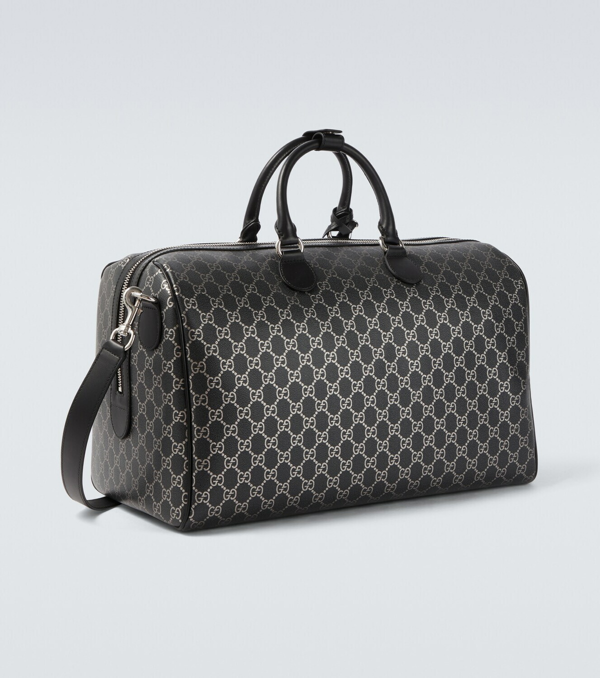 Gucci GG leather-trimmed duffel bag