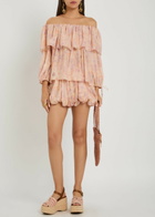 Chloe Floral-print Silk top Pink