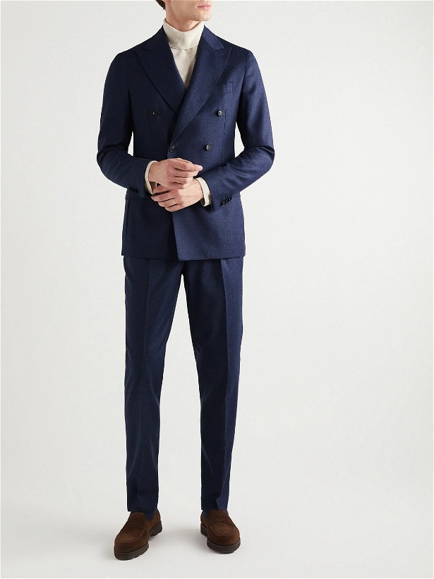 Photo: De Petrillo - Double-Breasted Wool Suit Jacket - Blue