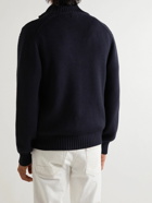 TOM FORD - Ribbed Wool and Silk-Blend Cardigan - Blue