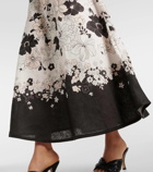 Zimmermann Pop floral linen maxi skirt