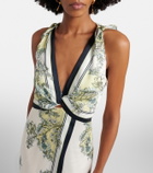 Veronica Beard Kaliza floral twill midi dress
