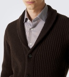 Allude Ribbed-knit wool and cashmere cardigan