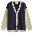 Country Of Origin Men's Regent Panel Knit Cardigan in Navy