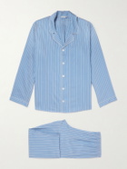 Zimmerli - Camp-Collar Striped Woven Pyjama Set - Blue