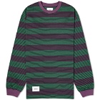 WTAPS Men's Long Sleeve 15 Stripe T-Shirt in Green
