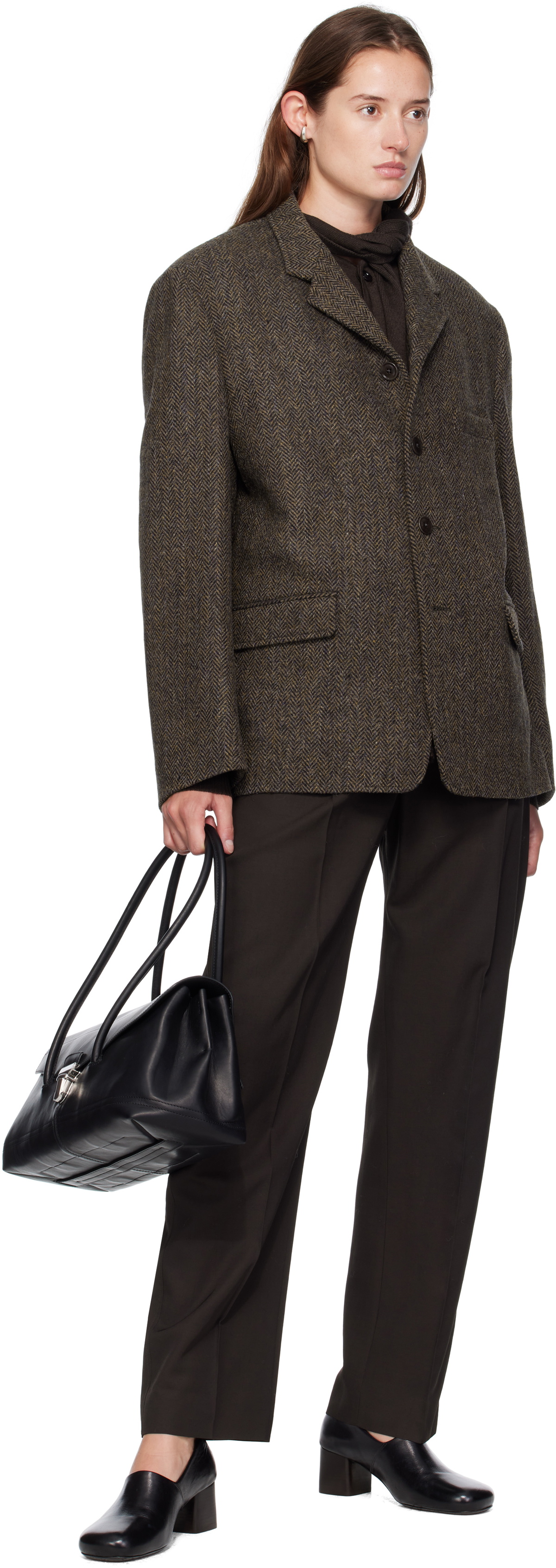 LEMAIRE Brown Boxy Tailored Blazer