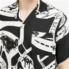 Rhude Men's Strada Silk Vacation Shirt in Black/White