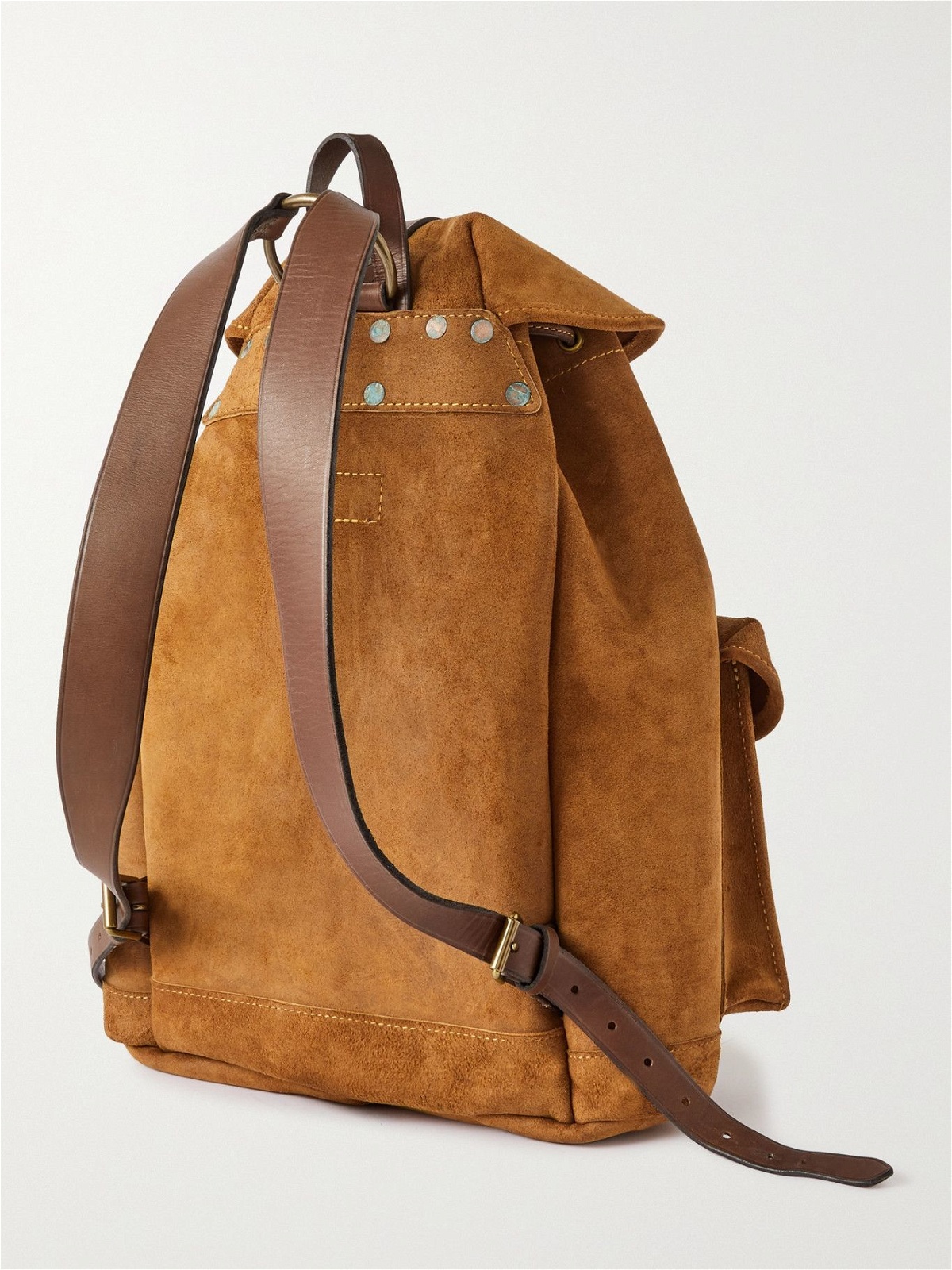 RRL - Leather-Trimmed Roughout Suede Backpack RRL