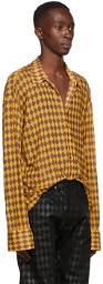 Maximilian SSENSE Exclusive Brown & Yellow Harlequin Print Mesh Shirt