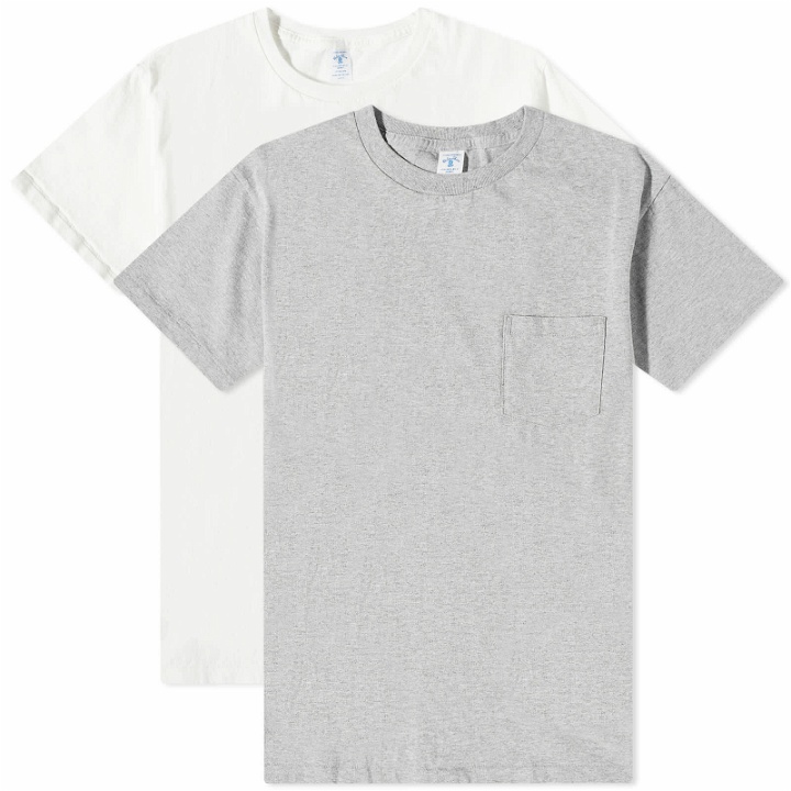 Photo: Velva Sheen Men's 2 Pack Pocket T-Shirt in White/Heather Grey