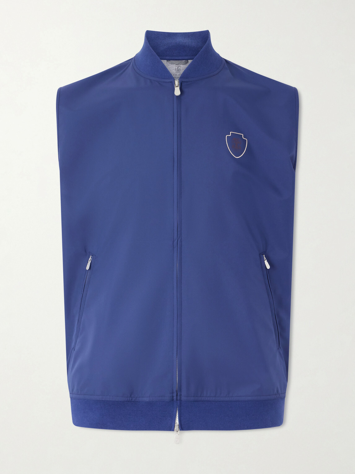 Brunello Cucinelli - Logo-Appliquéd Tech-Shell Gilet - Blue