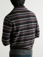 Oliver Spencer - Britten Striped Wool Cardigan - Gray