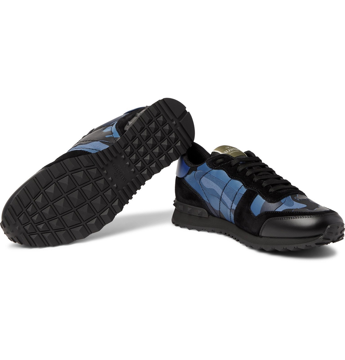 スニーカー [VALENTINO] Garavani Navy Blue Canvas Valentino - Valentino Garavani Rockrunner Camouflage-Print