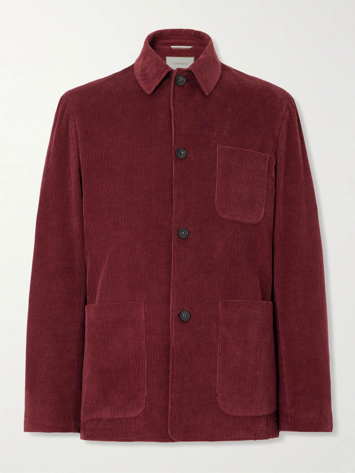 Canali - Cotton-Corduroy Overshirt - Red