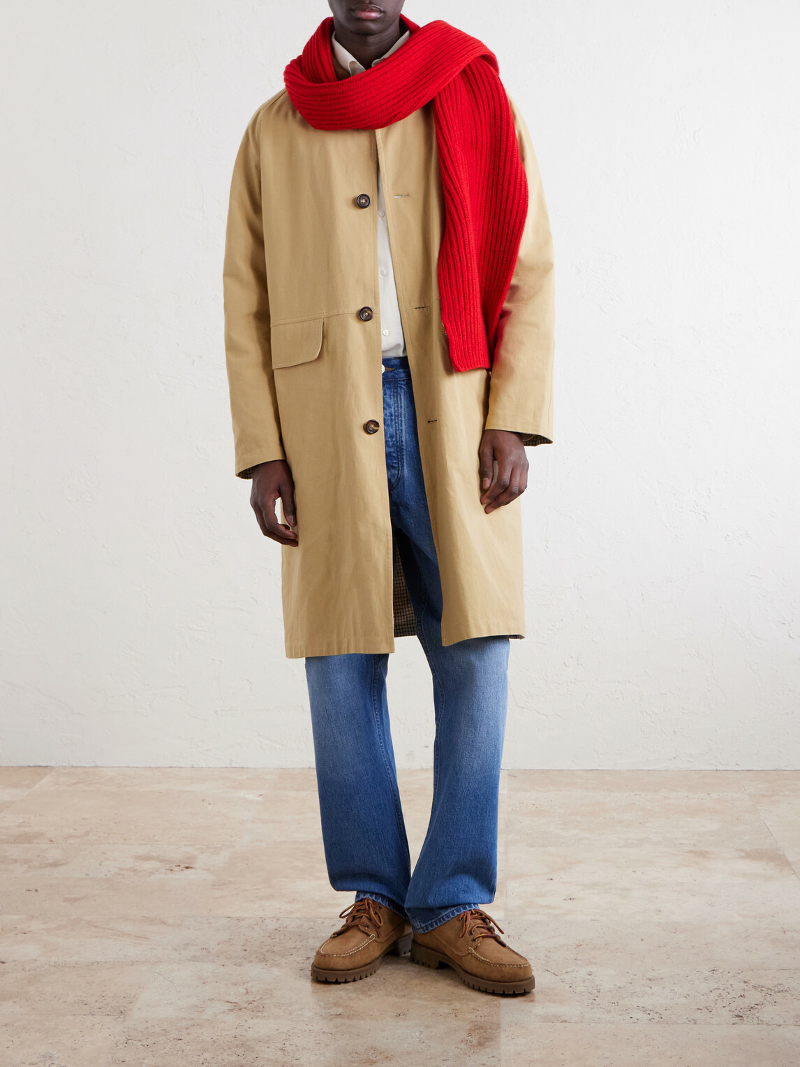 Drake's - Reversible Corduroy-Trimmed Cotton and Linen-Blend Jacket - Neutrals