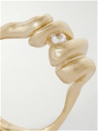 Seb Brown - Swirl 9-Karat Recycled Gold Sapphire Ring - Gold