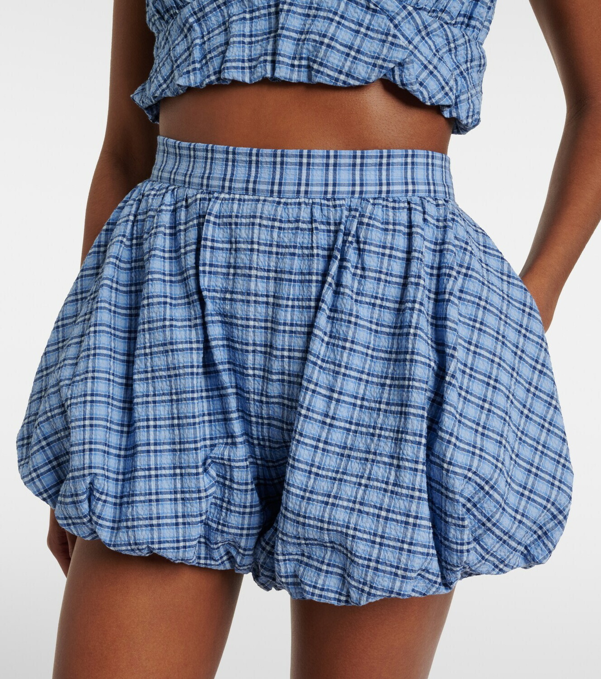Faithfull Mira checked cotton shorts