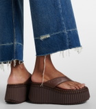 Chloé Nama leather platform thong sandals