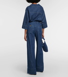 Valentino High-rise chambray wide-leg jeans