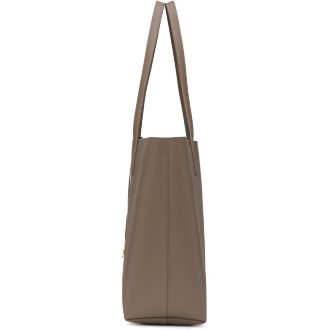 Saint Laurent East West Large Leather Tote - Taupe - One Size