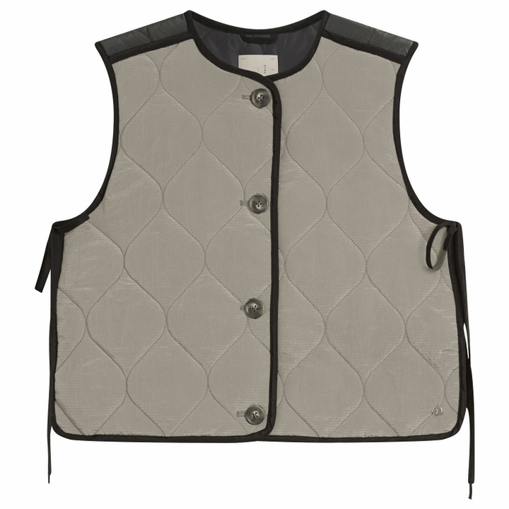 Photo: STEL Women's Contrast Quilted Vest in Mud