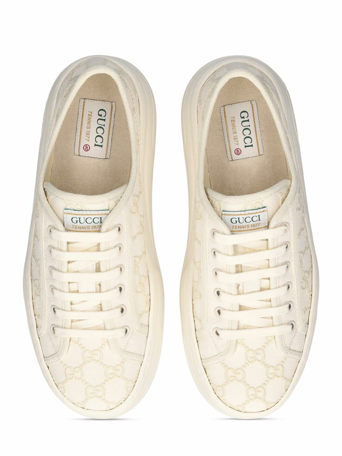 スニーカー GUCCI GUCCI TENNIS 1977 SNEAKERS Women's Gucci Tennis 1977 trainer in beige/ebony original GG
