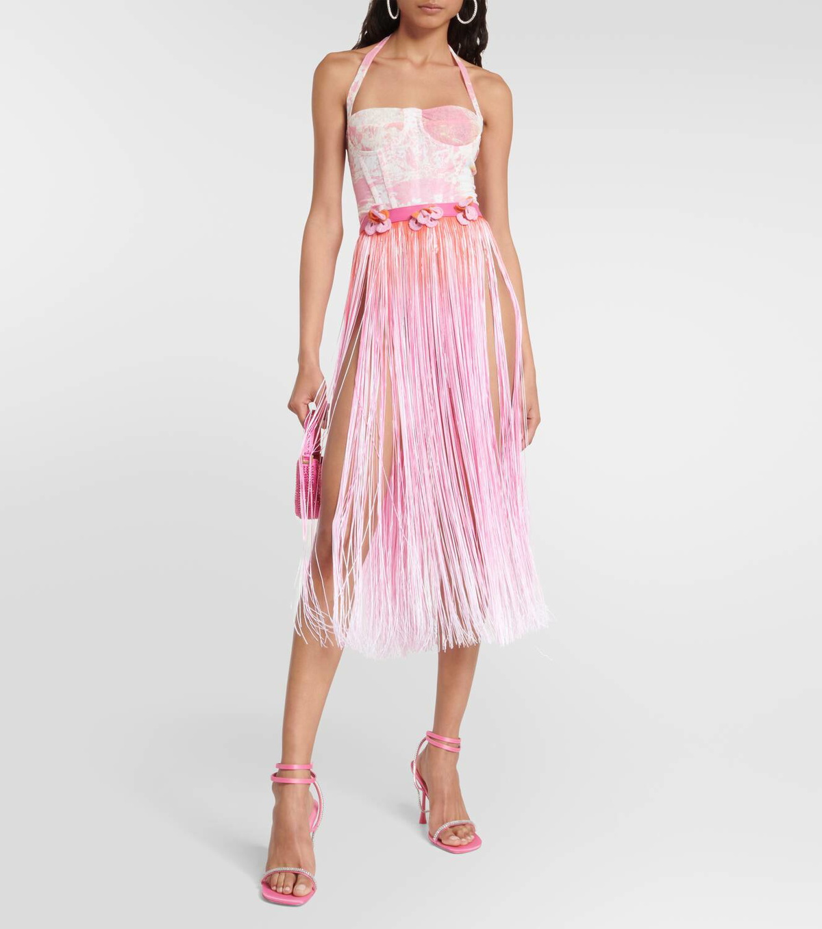 Roberta Einer Floral halterneck corset
