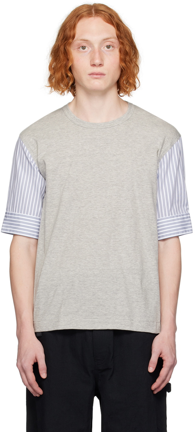 Comme des Garçons Homme Deux Gray Paneled T-Shirt