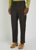 Versace Wool and Mohair-blend Trousers Brown