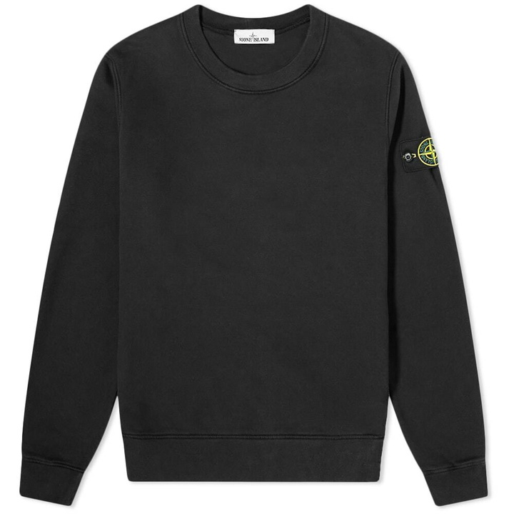 Photo: Stone Island Men's Garment Dyed Crew Sweat in Black