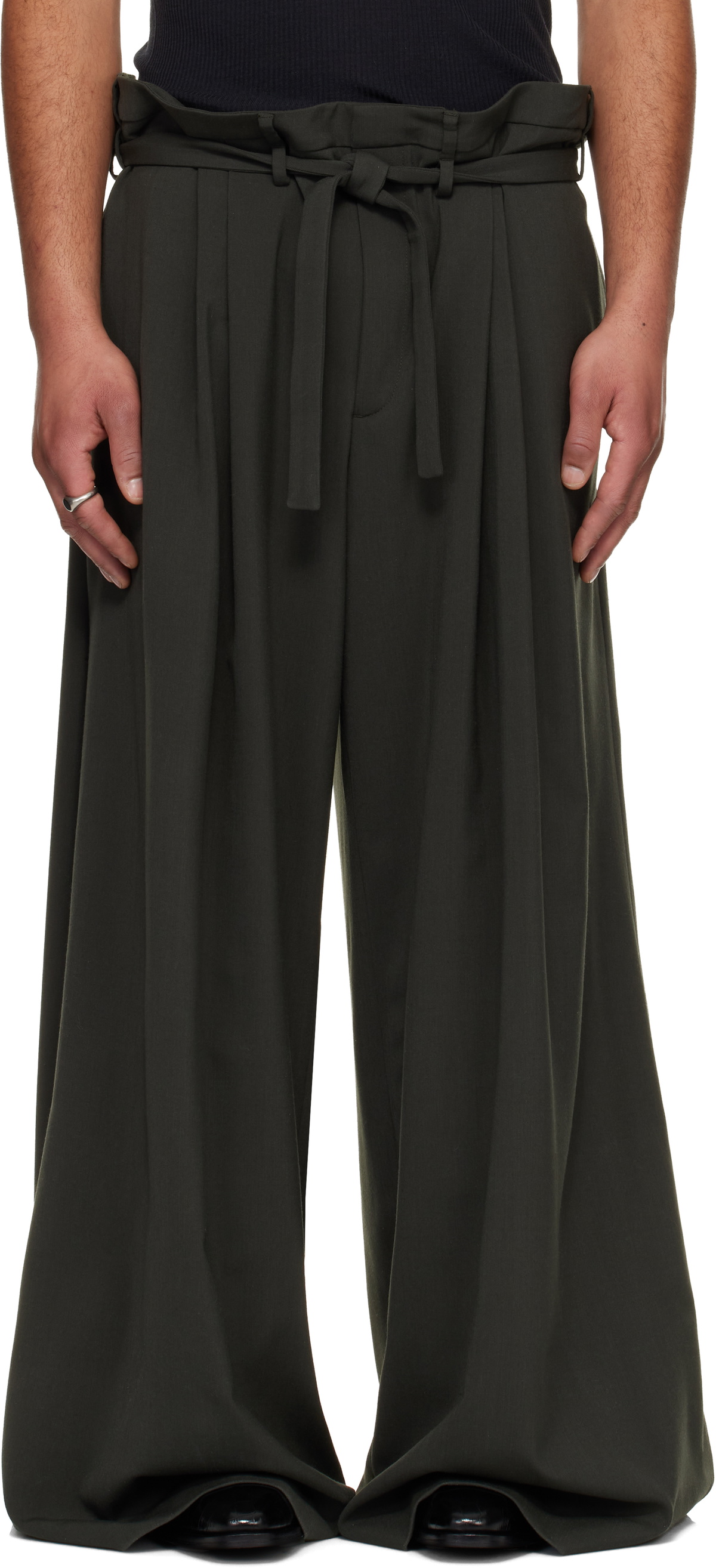 LU'U DAN Gray Slacker Maxis Trousers