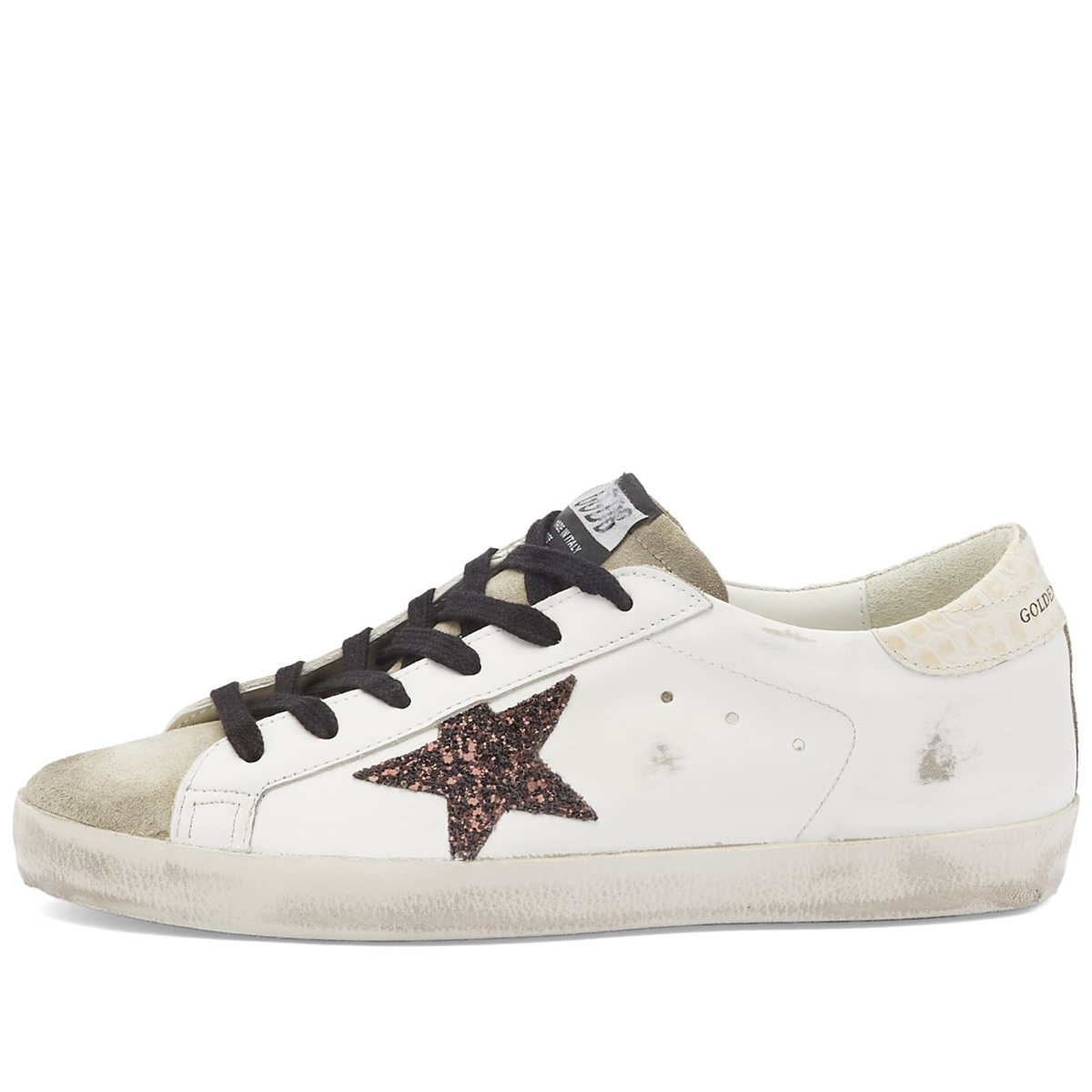 Golden Goose Women's Super Star Leather Sneakers in White/Taupe/Coffee ...