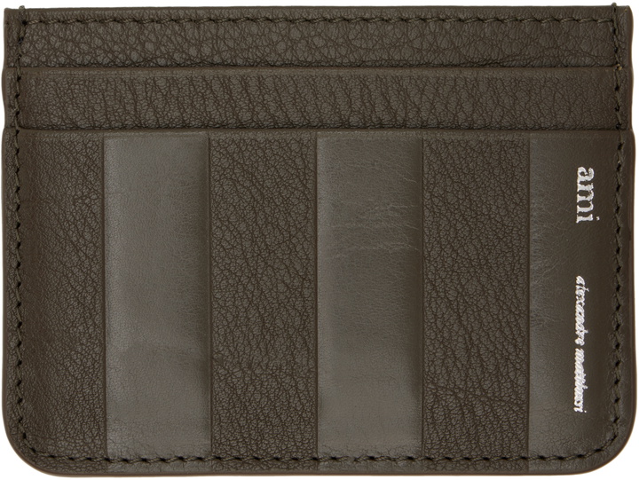 Photo: AMI Paris Khaki Leather Midi Card Holder