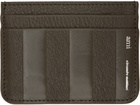 AMI Paris Khaki Leather Midi Card Holder