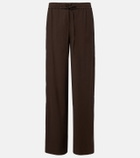 Vince Linen and rayon-blend wide-leg pants