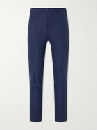 Canali - Travel Straight-Leg Wool, Silk and Linen-Blend Suit Trousers - Blue